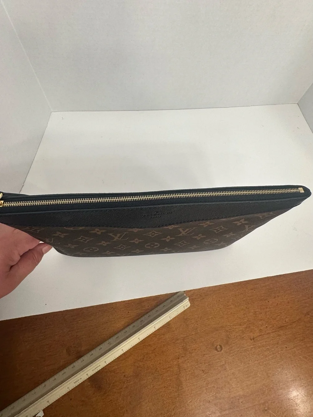 Louis Vuitton Monogram Canvas Cosmetic/Daily  Pouch with Black Trim